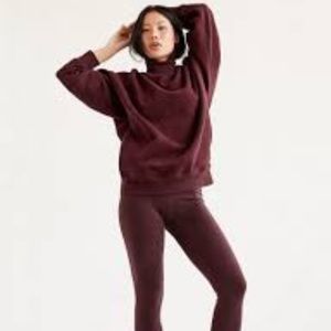 Aritzia TNA Equator Leggings, Dark Red (S)